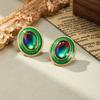 SUYU Zircon Geometry Oval Vintage Earrings Elegant New Water Color Crystal Personalized Classic Women's Earrings