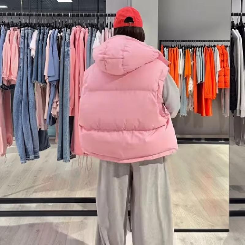 Detachable Hood Sleeves Puffy Padded Jacket Oversized Thick Winter Warm Chic Office Daily Women Coat