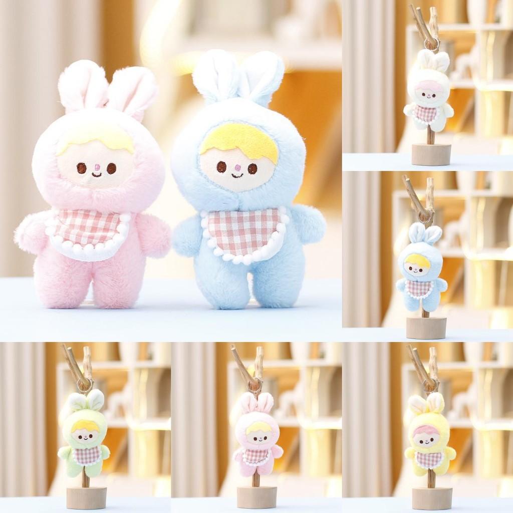 Rabbit Bib Key Chain Cartoon Toy Backpack Pendant Decoration Plush Cute Doll
