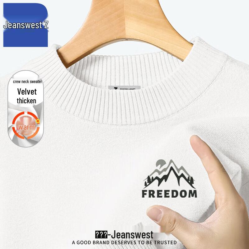 

Jeanswest Men s Fleece-Lined Round Neck Knit Sweater 3XL