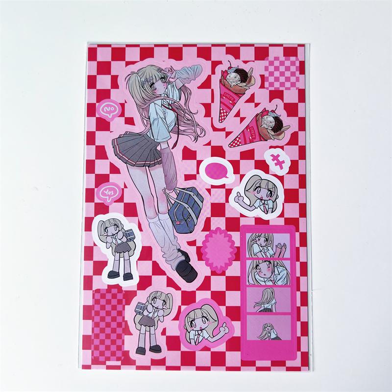 Korean ins Sweet Cool Girl Sticker Scrapbooking Diary DIY Album Decoration Sticker Aesthetic Stationery Art Supplies Personalizd
