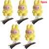 5 Stück Haarspangen 3D Labubu Federhaarspangen Cartoon Plüsch Haarnadeln DIY Entenschnabelspange Kopfschmuck Kinder Haaraccessoires