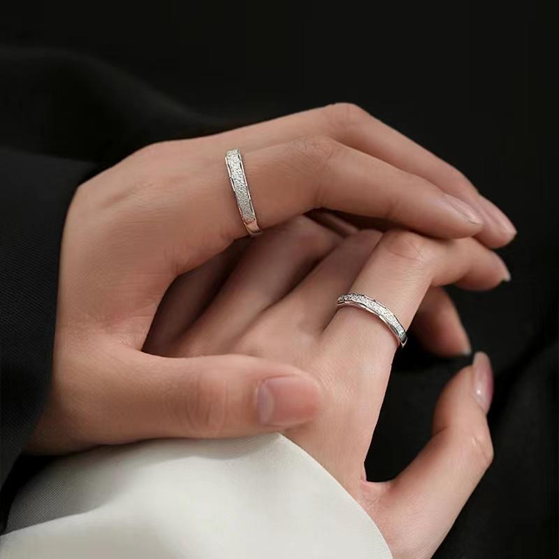 S925 Silver Galaxy Couple Rings: Open Index Finger Design for Long-Distance Relationships, Men & Women