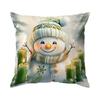 Watercolor Christmas Pillowcase Printed Polyester 40/45/50Cm Throw Pillowcover Decorative Sofa Cushion Pillowslip Home Decor