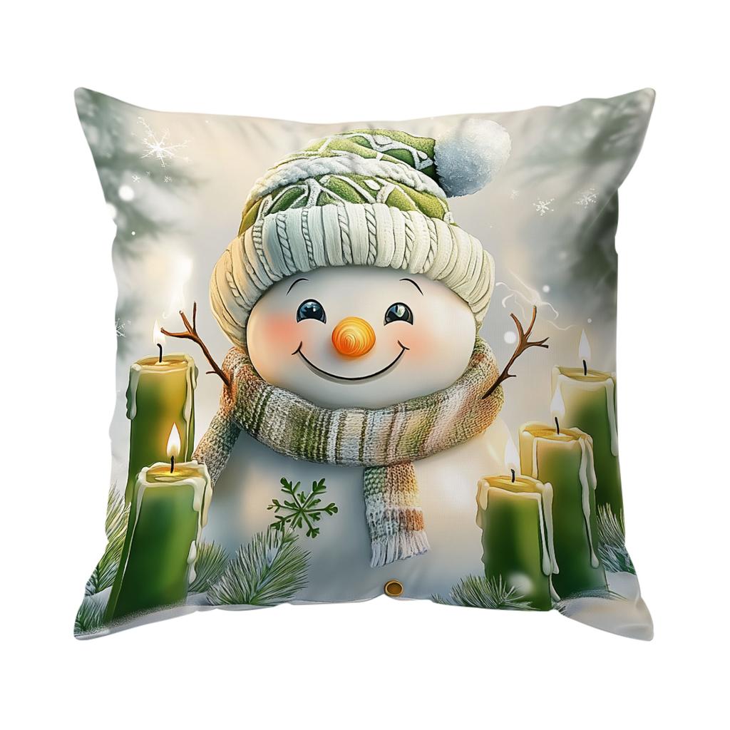 Watercolor Christmas Pillowcase Printed Polyester 40/45/50Cm Throw Pillowcover Decorative Sofa Cushion Pillowslip Home Decor