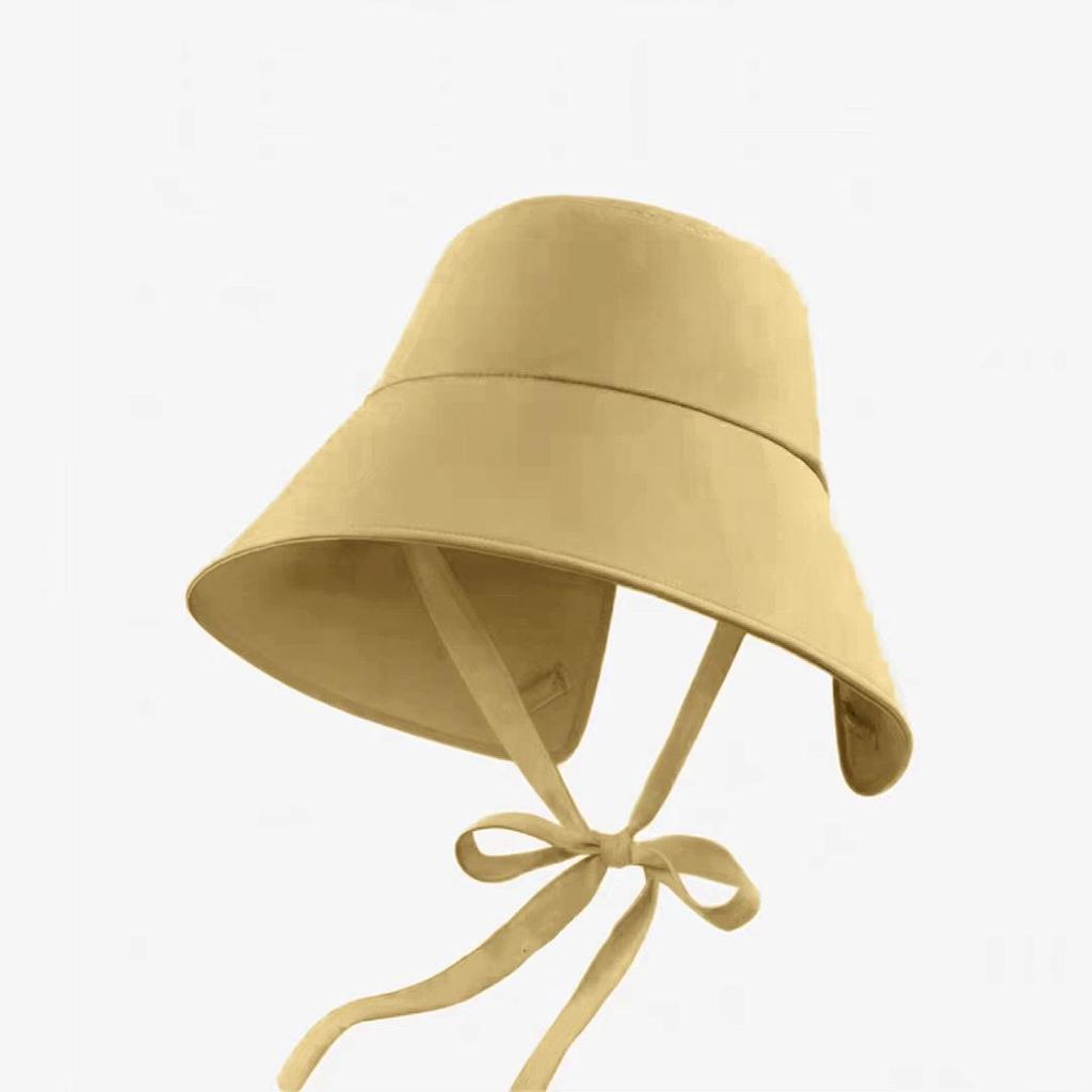 Women's Wide Brim Anti-UV Sun Hat with Ribbon & Ponytail Slot