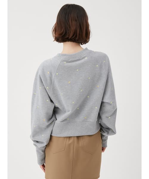 Furfur Mini Heart Embroidered Sweatshirt RWCT251096 GRY Women's