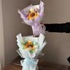 Finished Cute Bear Flower Bouquet Woven Simulation Sunflower Yarn Bouquet Knitted Flower