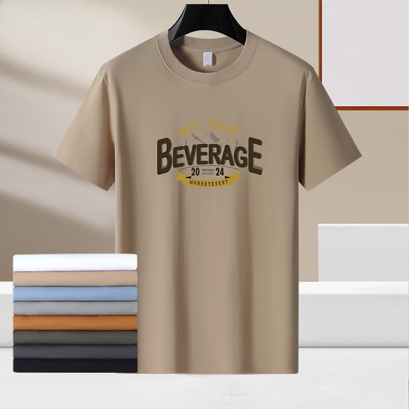 Sommer-Print Baumwoll-T-Shirts für Männer Rundhals Kurzarm-T-Shirts