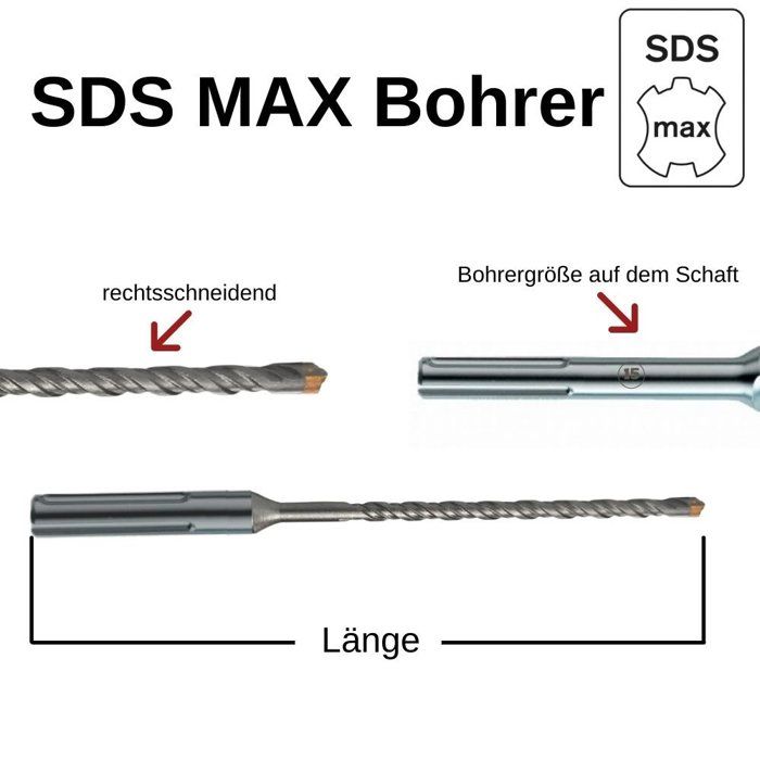 Betonbohrer SDS Max, 25mm, 4 Schneiden