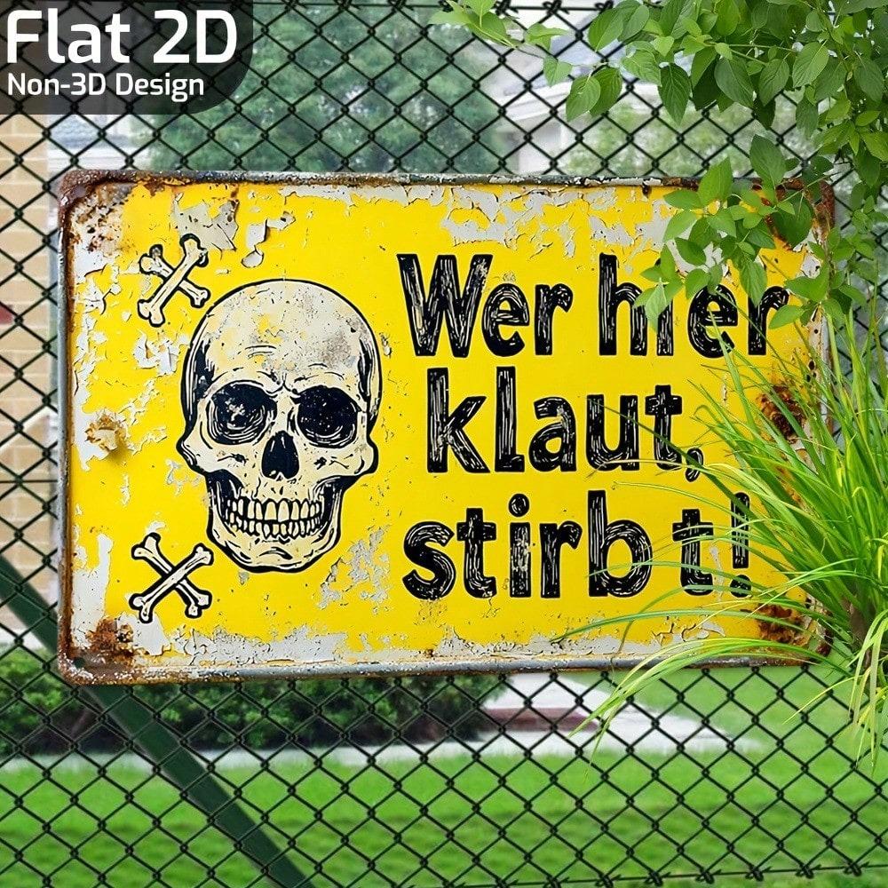 Vintage Metal Tin Sign Skull Crossbones Retro Wall Plaque Garage Bar Cafe Decoration 8x12 Inch