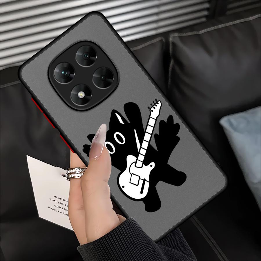 Music Cat Case for Xiaomi Redmi Note 14 11 12 A4 10 13 Pro Plus 13C 9S 14C Funda Back Phone Cover