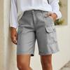 Women High Waist Loose Fit Cargo Shorts with Multiple Pockets Wide Leg Design Suitable for Hiking and Outdoor Activities