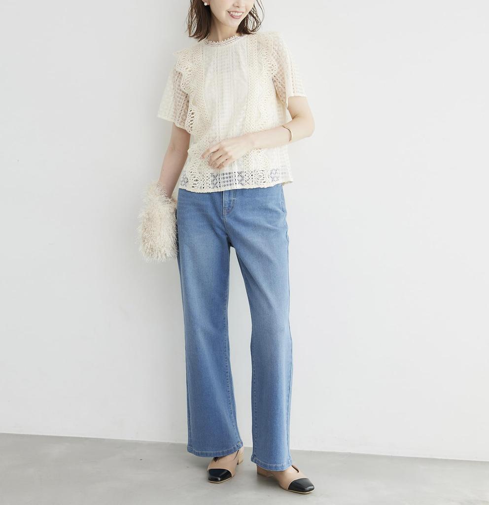 ROPE PICNIC Retro Short Lace Blouse, Women's, Off-White (15)