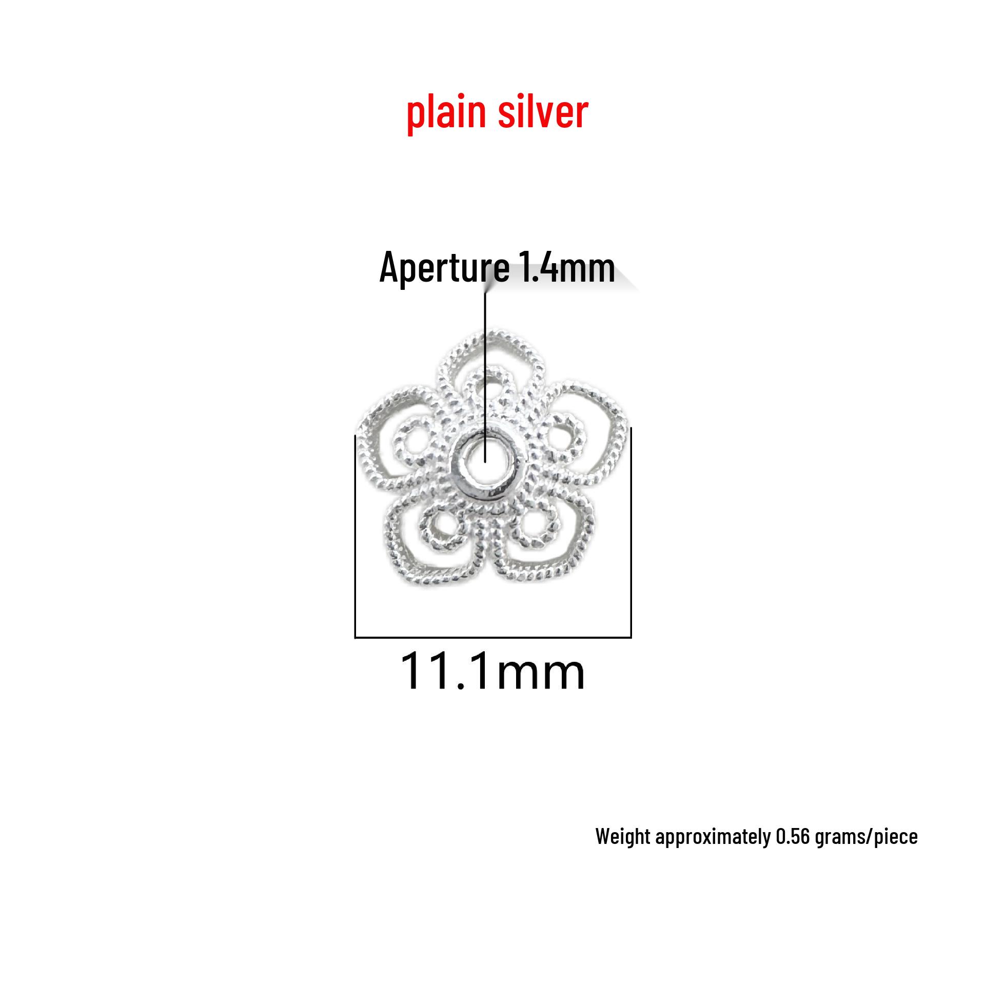 Sterling Silver Tai Yin Flower Spacer Beads for DIY Prayer Bracelets and Stringing Accessories 999 Sterling Silver