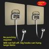 Strong Stainless Steel No-Trace Adhesive Hook - Punch-Free Behind-the-Door Kitchen Hanger