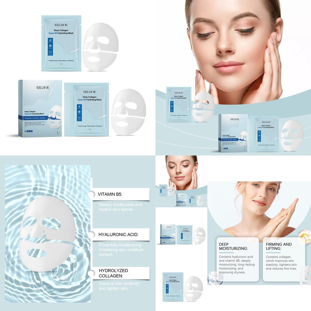 Eelhoe Collagen B5 Moisturizing Face Mask Ultra Hydrating Nourishing Skin Care Treatment