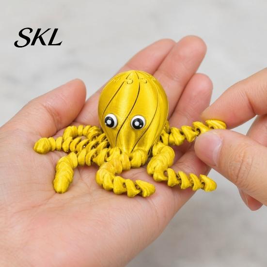Octopus Sensory Toy 3D Printed Toy, Articulated Figurine with Movable Joints, Plastic Sea Animal Stress Relief Fidget for Kids Adults Model