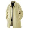 Plus Size Men's Mid-Length Windbreaker - Spring/Autumn Casual Loose Fit Coat