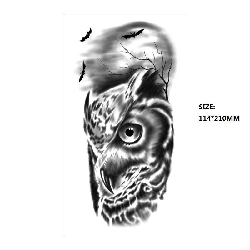 

Маленька Татуювання на всю руку Xqb Чорний Ретро Лев Красива Жінка Тварина На півруки Водна Перевідна Наклейка 114*210MM