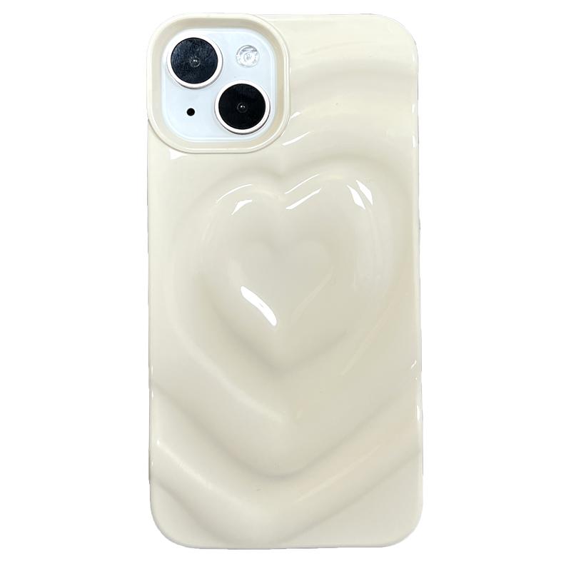 Retro Folds 3D Love Heart Case For For Iphone 13 11 12 14 1 16 17 Pro Max 17 Air Soft Shockproof Cover Bumper