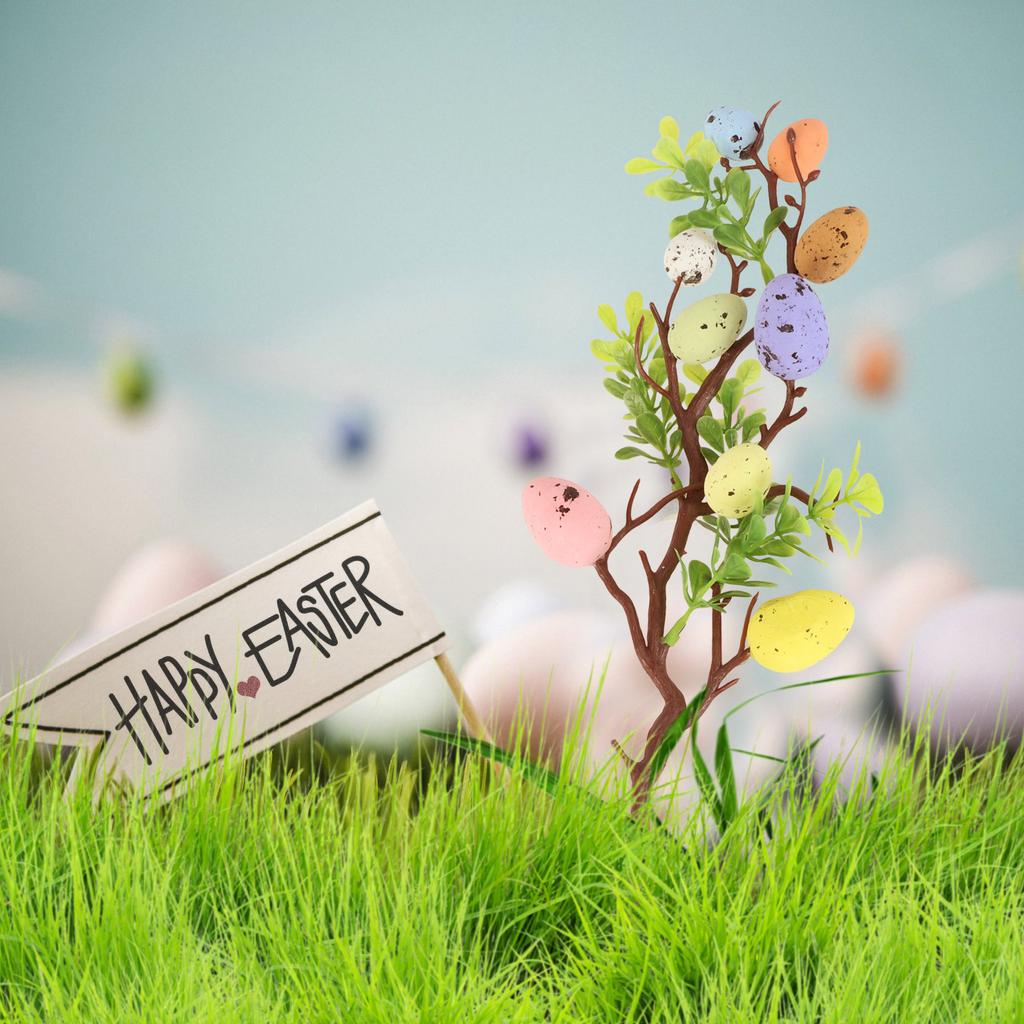 Easter Egg Cuttings Flower Arrangement Colorful Decors Vase Festival Adornment Party Vintage Tree Branches Basket