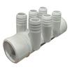 Plumbing Pipe Connector PVC Manifold 6 Port Water Splitter Fitting with Plugs Tube for Bathroom Tub Utility Water Lines