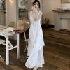 Summer Knit Splicing Tank Dress With Hood For Casual And Yoga Wear