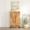 Highboard with Drawer 60x33x100 Cm Solid Mango Wood & Iron