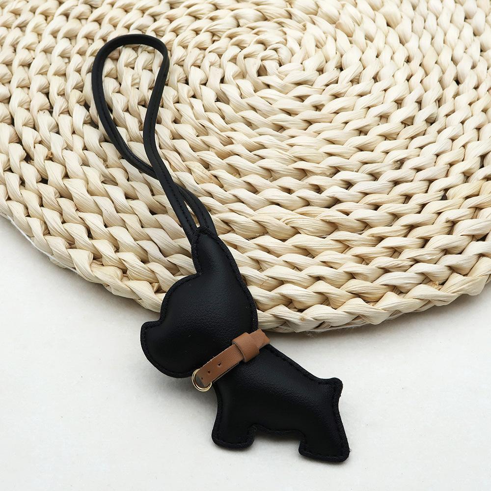 Ouyeda Cross-border Hot-selling Fighting Dog PU Leather Pendant Creative Bulldog Couple Car Hanging Accessories S чёрный