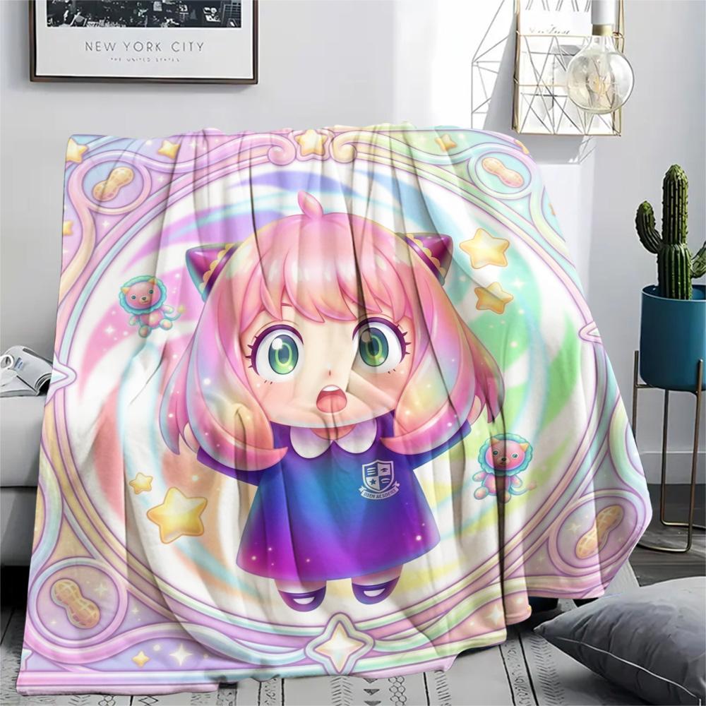 Anya Forger Flannel Blanket Comfortable Print Cozy Warm for Bed Chair Picnic Travel Bedroom Sofa.-TING