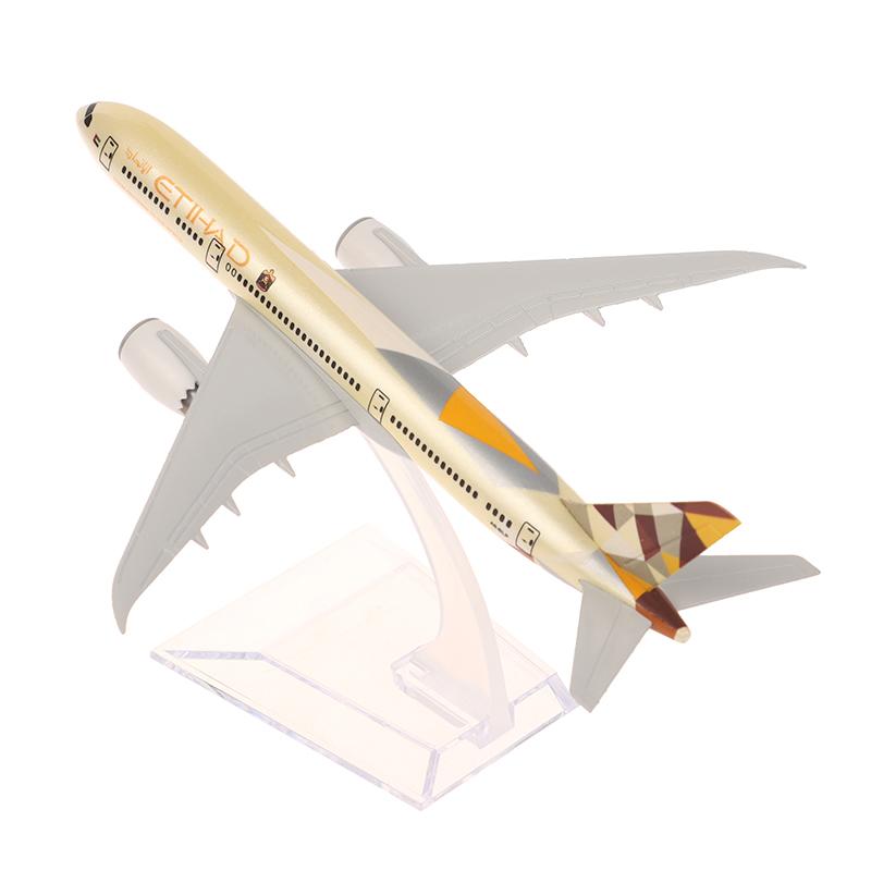16Cm Boeing Etihad 787 Alloy Airplane Plane Model Toy Diecast Airplane Model For Gift Collection Kids Desk Accessorie