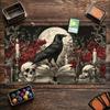 Gothic Raven Skull Moon Theme Large Game Playmat Nonslip Rubber Card Game Mat Keyboard Pad For Tabletop Card Gaming Setup
