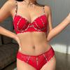 Europe Sexy Push Up Bra Set Women Lace Embroidery Lingerie Fashion Leopard Print Adjustable Strap Bra DE Cup Plus Size Underwear