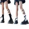 1 Pair Womens Calf Socks Girl Lace Up Ankle Socks Personalized Style Socks with String Strap Cotton Socks Cool Socks