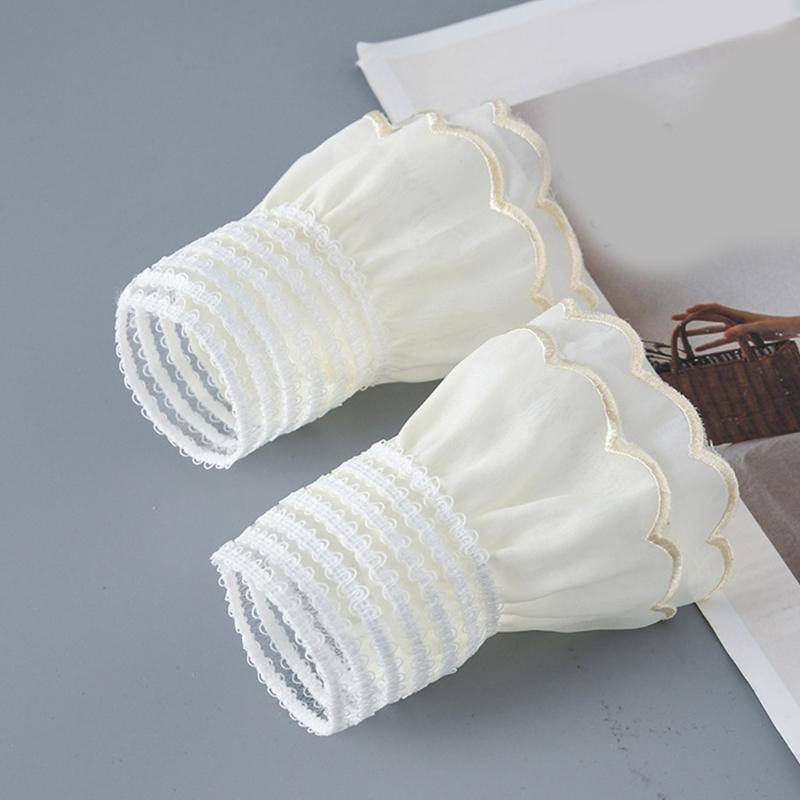 Wrist Cuffs Flared Ruffled Cuffs for For Shirt Sweater False Sleeve Ornaments Detachable Sleeves Cuffs Golden Brim