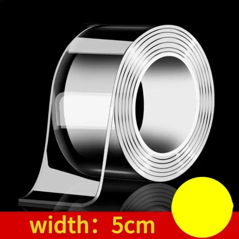 Nano Double-sided Adhesive with High Viscosity and Seamless Adhesion To Walls, Transparent Double-sided Adhesive Tape (as the picture,1meters)