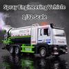 Spielzeug im Maßstab 1/32 Sprüh-Baufahrzeugmodell Legierung Diecast Spielzeug Transport Automodelle Rückzug Sound Licht Autos für Jungen Geschenke
