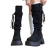 Retro versatile tassel lace-up thick-soled knight boots women's 2025 autumn new thin small fashion boots