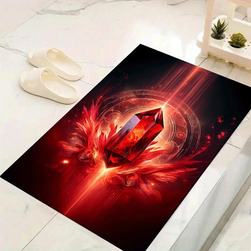 

1pc Cinnabar Phone Wallpaper Design Indoor Area Rug - Soft, Anti-Slip, and Durable Gaming Room Decor for Bedroom 60cm by 90cm
