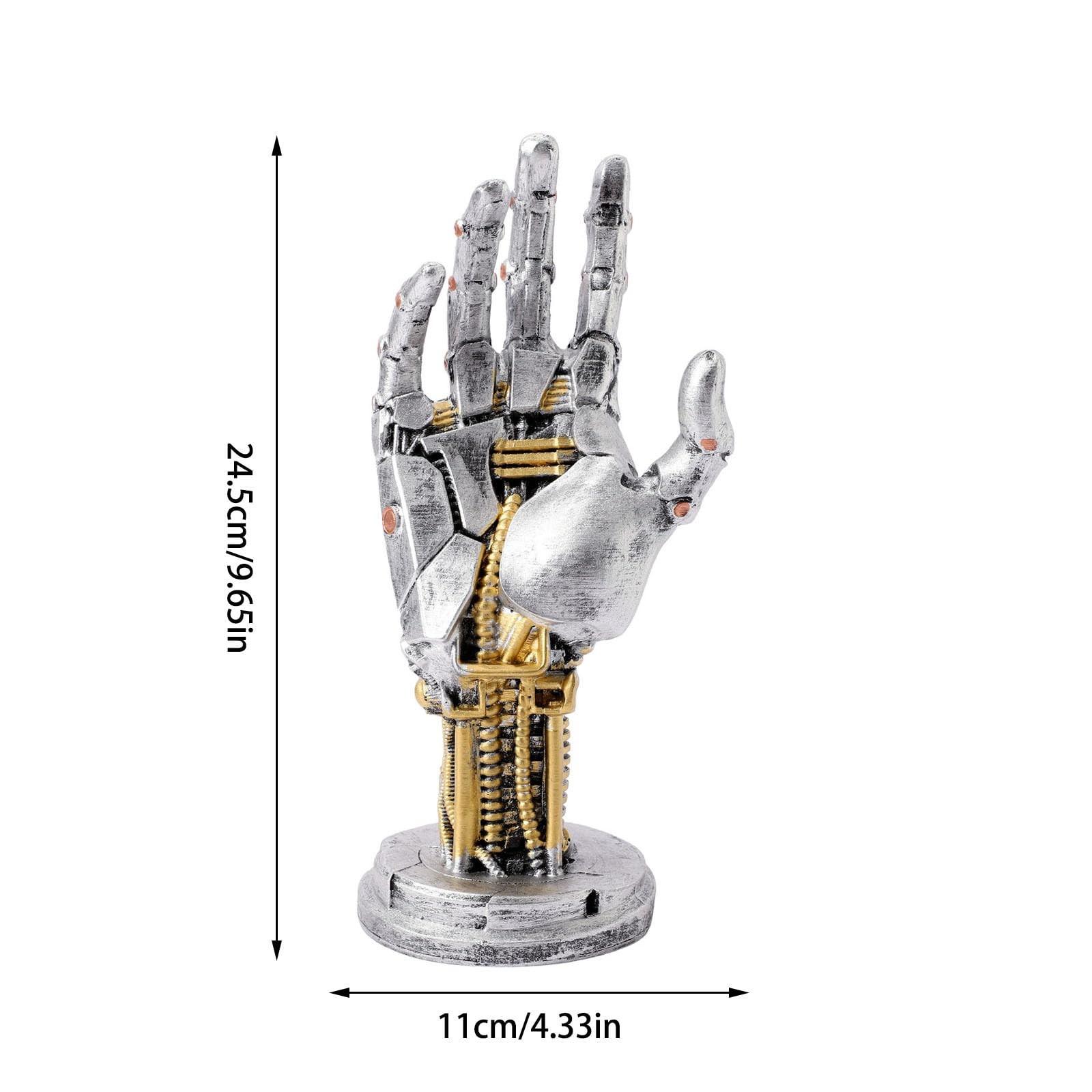

Cyberpunk Robotic Hand Halloween Holiday Gaming desktop Decorations Bracket Ornaments Hand of God Resin Crafts Holiday Gifts One Size
