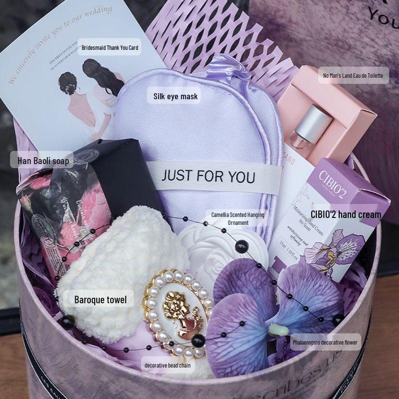 Purple Bridesmaid Gift Set: High-End Hug Bucket Box for Girls