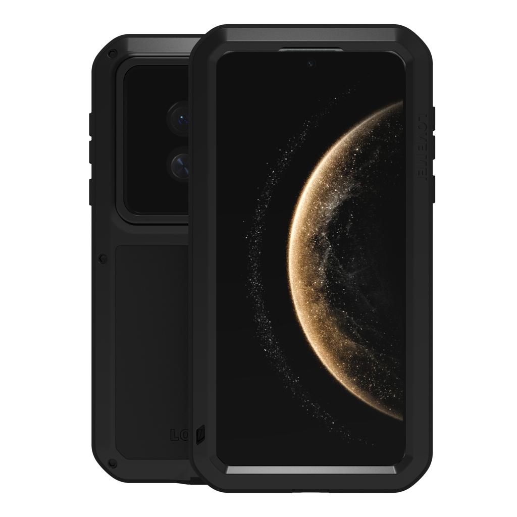 LOVE MEI Für Huawei Mate 70 Hülle Gehärtetes Glas Displayschutzfolie Metall+Silikon Handyhülle