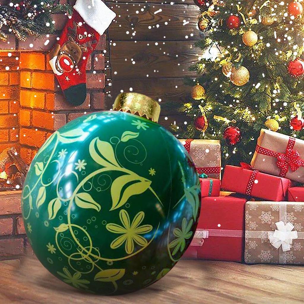 Christmas Decors Ball 24 Inch Decoration Ball Outdoor Christmas PVC Inflatable Decorated Ball For Home Christmas Decor