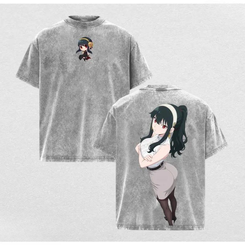 SPY×FAMILY Anya Yor Loid Forger Graphic Tshirt Men Women Clothing Short Sleeve Cotton T-shirt Washed Tee Harajuku Unisex T Shirt