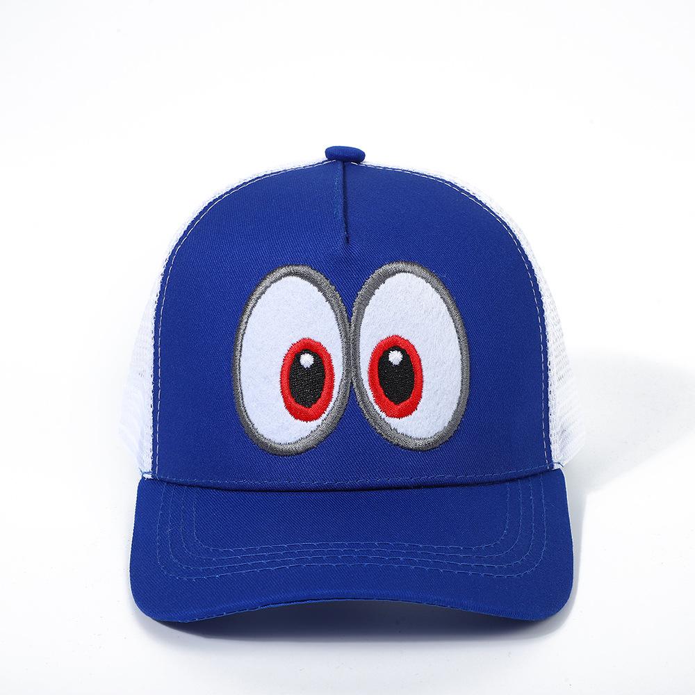 Mario Eye Embroidery Baseball Cap Outdoor Mesh Cap Summer Shade Breathable Mesh Hat