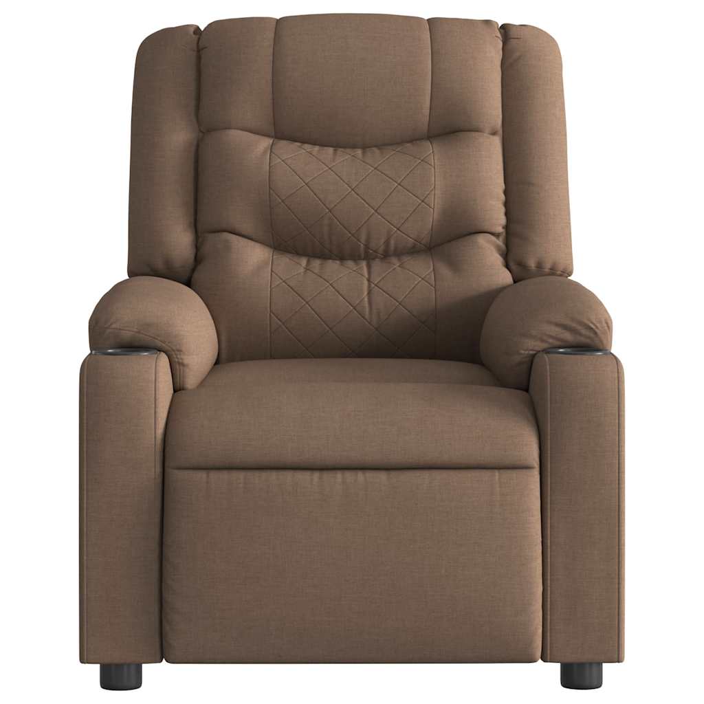 Electric Massage Chair Brown Fabric