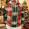 Men's Long Sleeve Christmas Print Pullover Hoodie for Holiday Party and Everyday Wear
