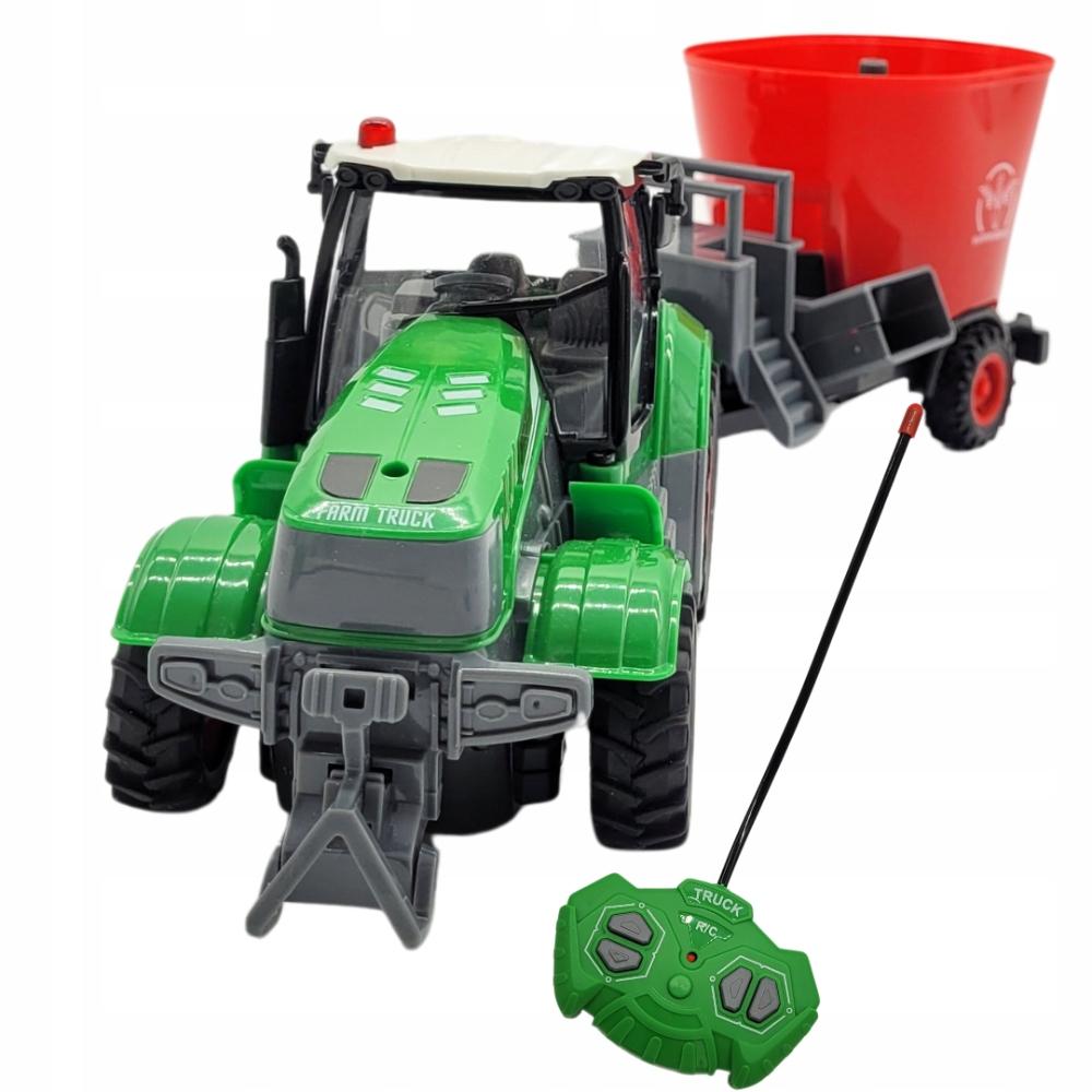 Traktor Zdalnie Sterowany Z Przyczepą Rozsiewacz Na Pilot Światło Rc