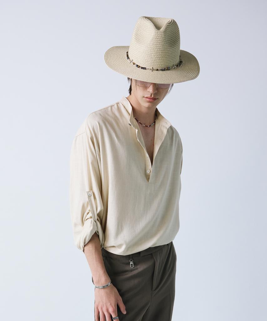 SSY Linen Concho Roll-Up Shirt Cream
